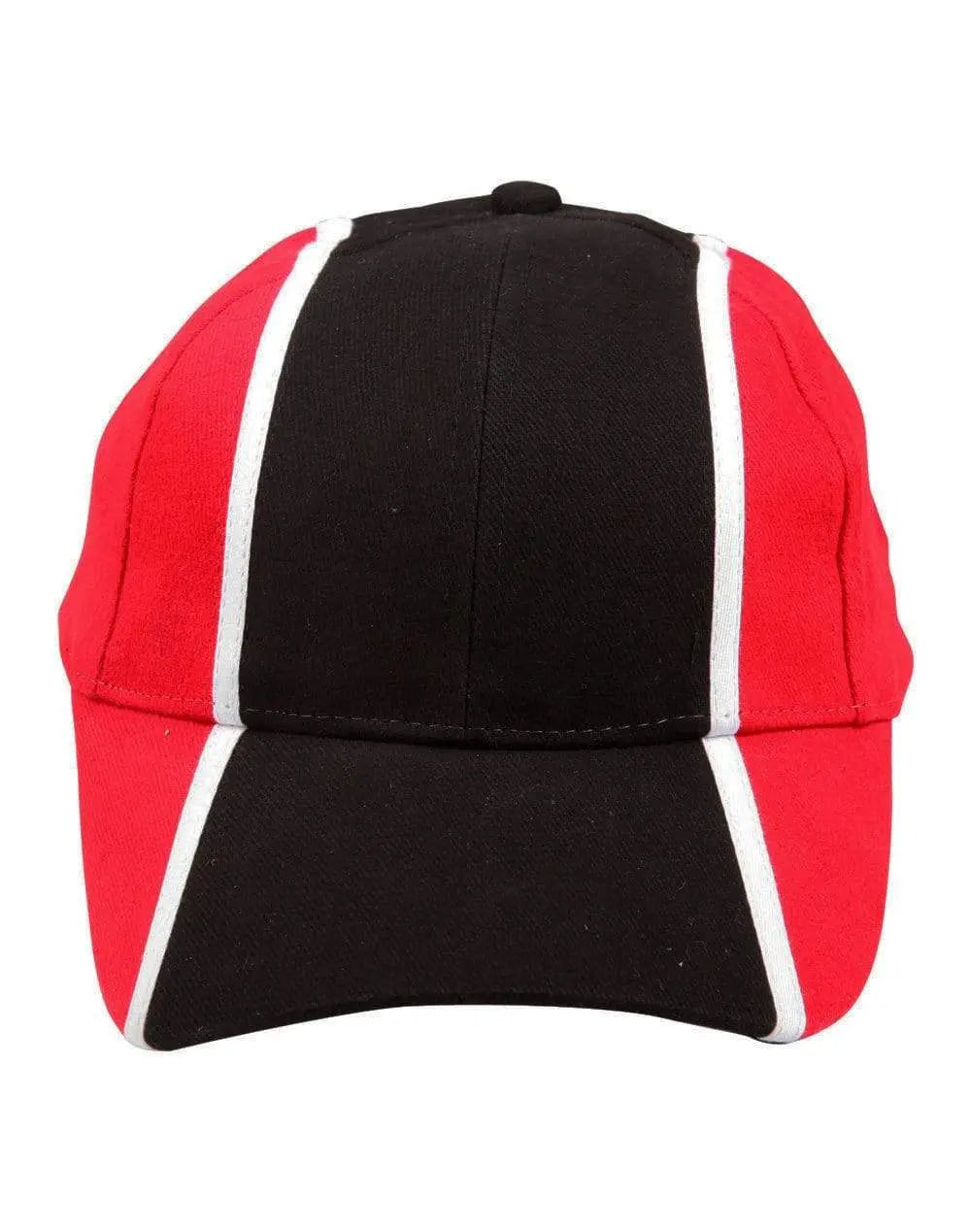 Winning Spirit Tri-colour cap CH83 Active Wear Winning Spirit Black/White/Red, One size